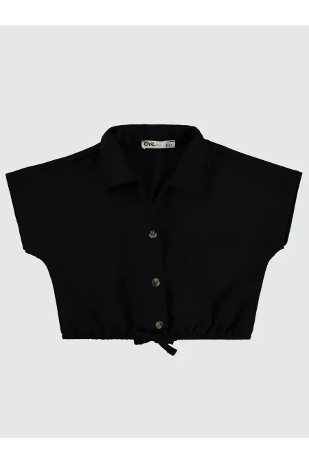 Kız Çocuk Gömlek 2-5 Yaş Siyah - Paket