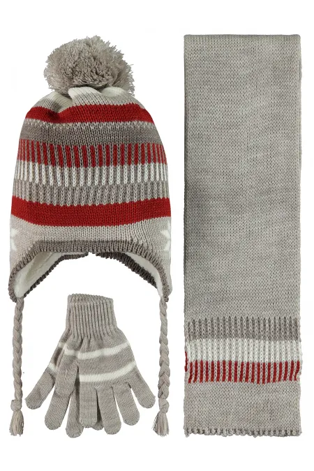 Ensemble écharpe, bonnet et gants pour garçon de 10 à 13 ans - Tile - Emballage