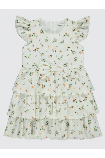 Girl's Vest and Dress 6-9 Years White-Salmon - Package