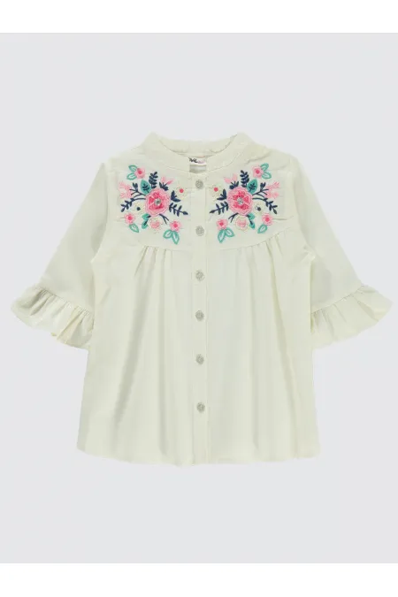 Kız Çocuk Gömlek 6-9 Yaş Ekru - Paket