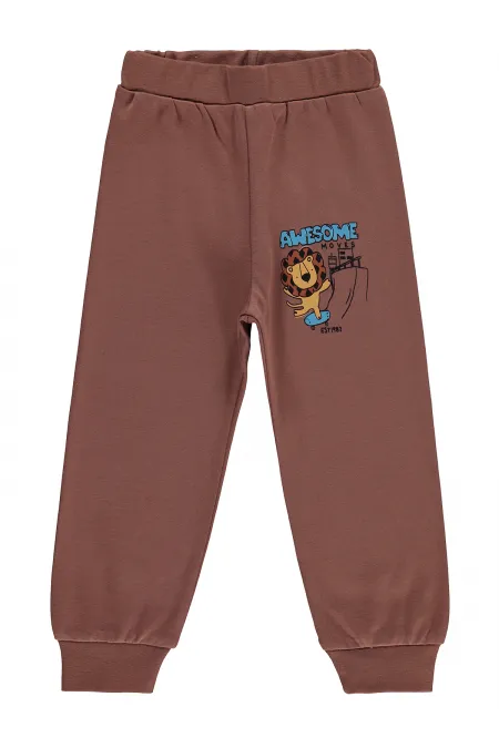 Pantalon de survêtement garçon, 2-5 ans, marron clair - Lot