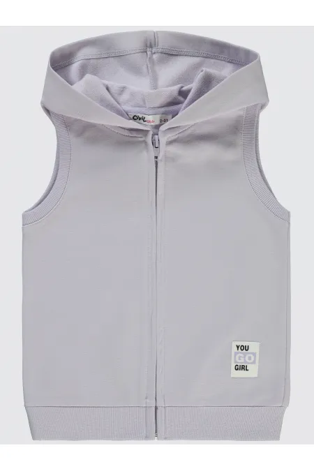 Gilet pour fille de 2 à 5 ans, couleur lilas galactique - Emballage