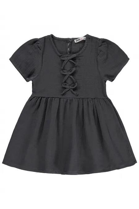 Kız Çocuk Jile ve Elbise 2-5 Yaş Antrasit - Paket