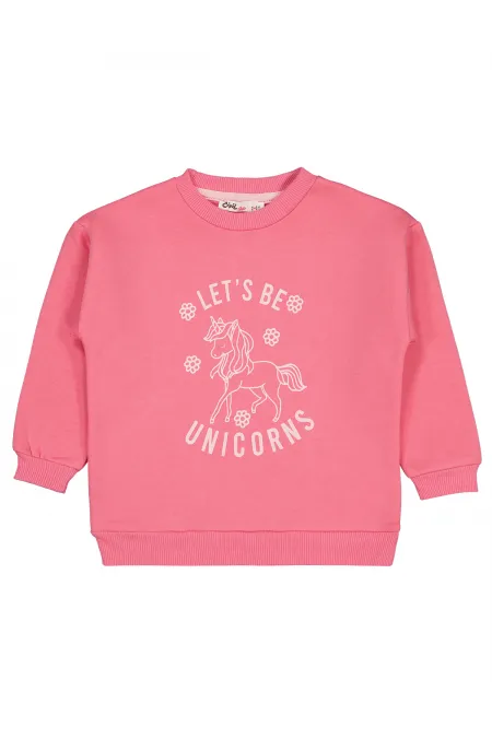 Kız Çocuk Sweatshirt 2-5 Yaş Pembe - Paket