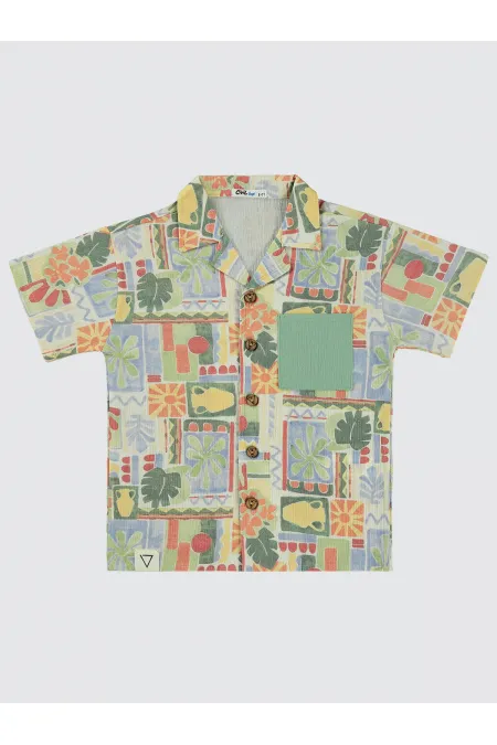 Chemise garçon 6-9 ans écru - Emballage