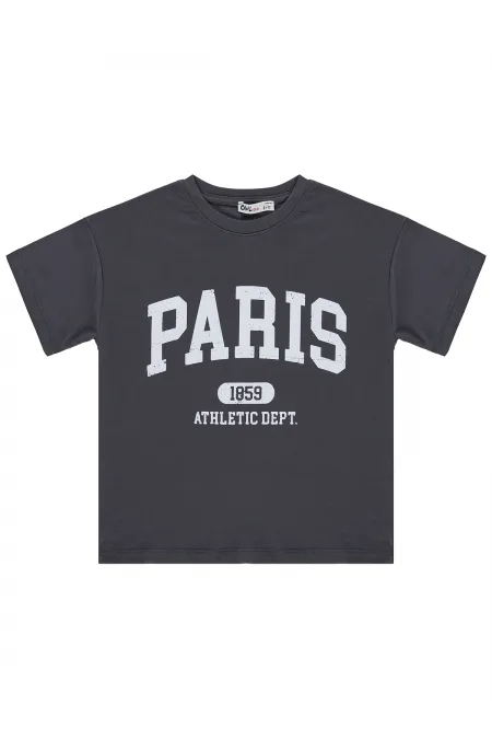 T-shirt fille, 6-9 ans, anthracite - Lot T-shirt fille, 6-9 ans, anthracite - Lot