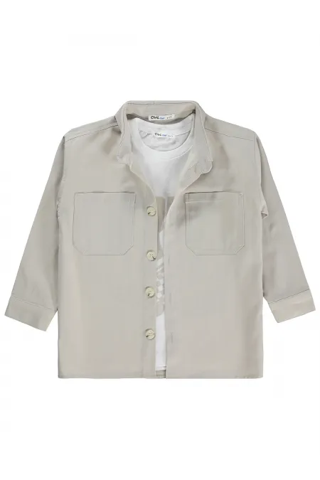 Boys' Shirt Set, Ages 10-13, Dark Stone Color - Package