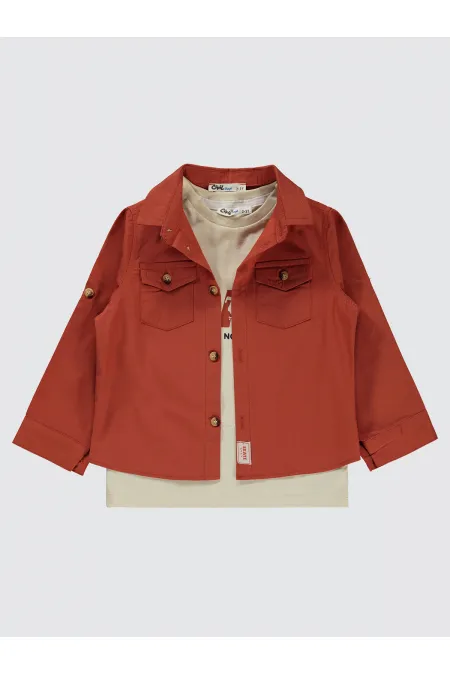 Chemise garçon 2-5 ans cuivre foncé - Lot