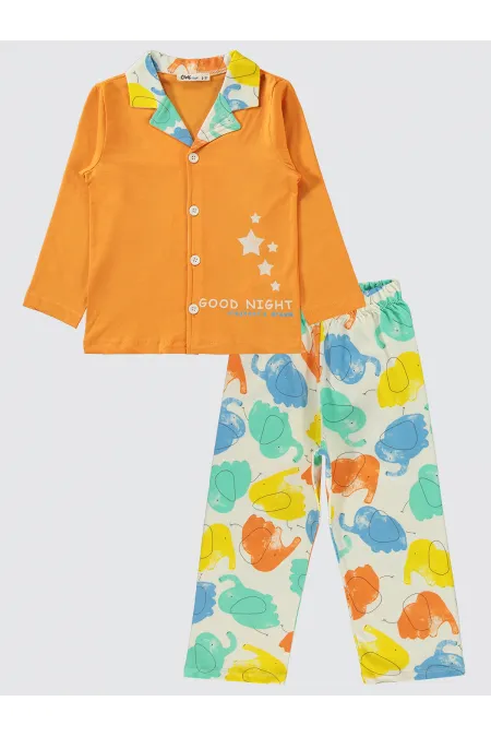 Ensemble pyjama garçon orange 2-5 ans - Emballage