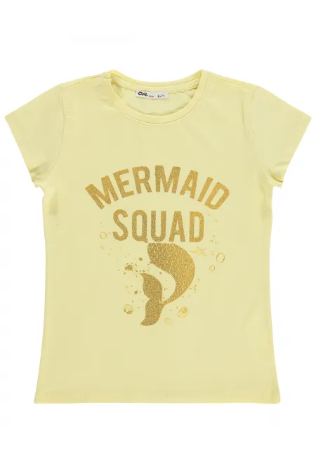 T-shirt jaune pour fille (6-9 ans) - Emballage