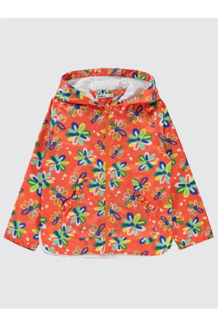 Kız Çocuk Yağmurluk 6-9 Yaş Oranj - Paket