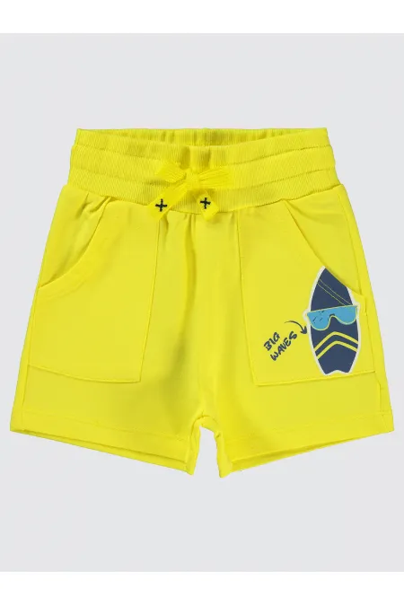 Erkek Çocuk Şort 2-5 Yaş Neon Sarı - Paket