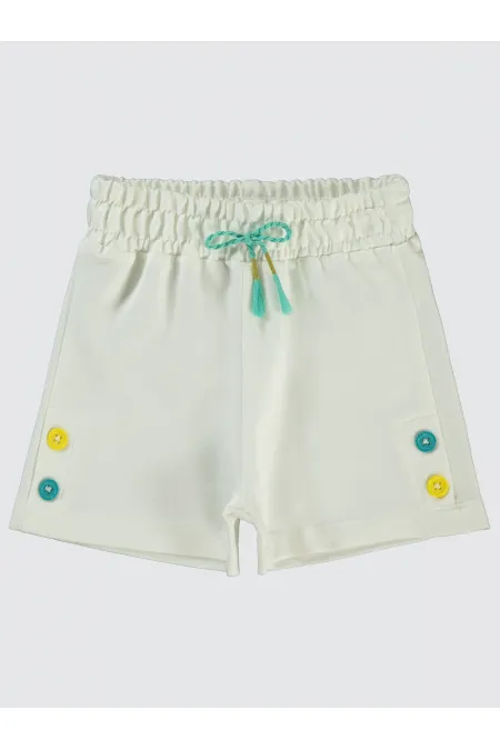 Kız Çocuk Şort 2-5 Yaş Ekru - Paket