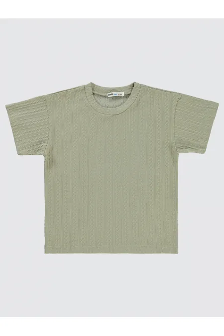 Lot de T-shirts kaki pour garçons de 6 à 9 ans