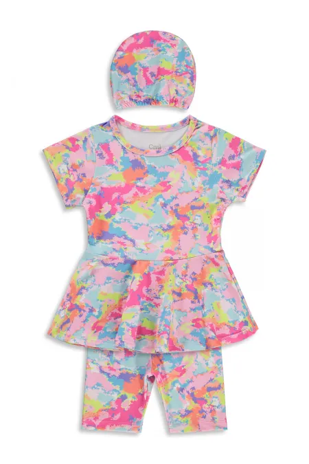 Ensemble maillot de bain batik pour filles de 6 à 13 ans - Emballage