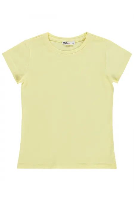 Kız Çocuk Tişört Km 6-9 Yaş Sarı - Paket