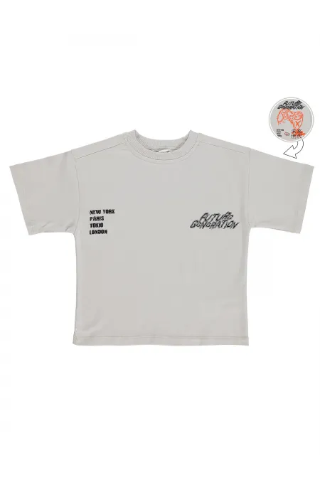 T-shirt garçon, 2-5 ans, couleur pierre foncée - Emballage