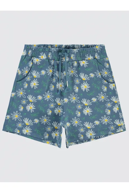 Kız Çocuk Şort 6-9 Yaş Element Mavisi - Paket