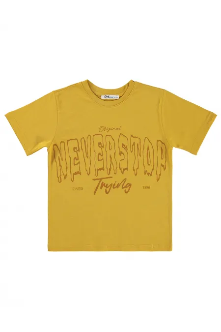 T-shirt garçon KM 6-9 ans moutarde foncée - Lot