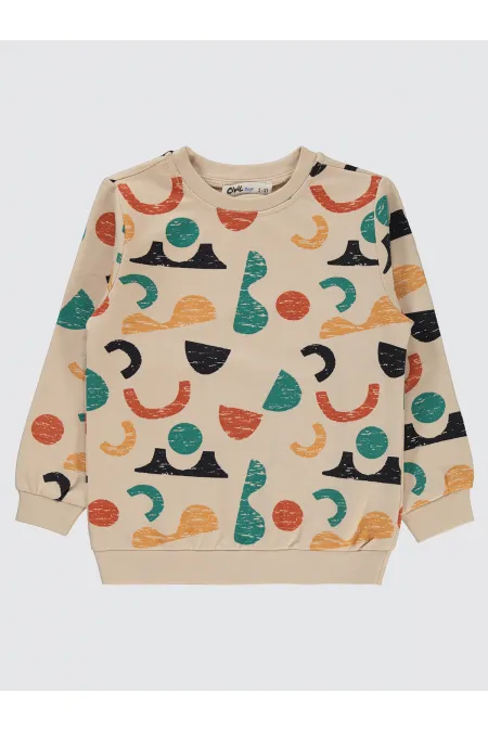 Boy Sweatshirt 2-5 Years Old Stone Color - Pack