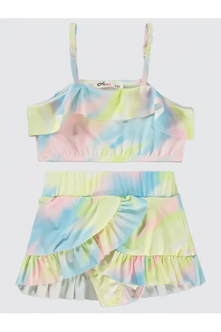 Ensemble maillot de bain fille jaune 2-9 ans - Emballage