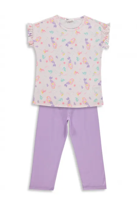Ensemble pyjama fille, 6-9 ans, rose clair-lilas - Emballage