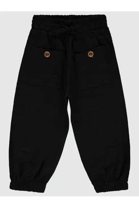 Kız Çocuk Pantolon 2-5 Yaş Siyah - Paket