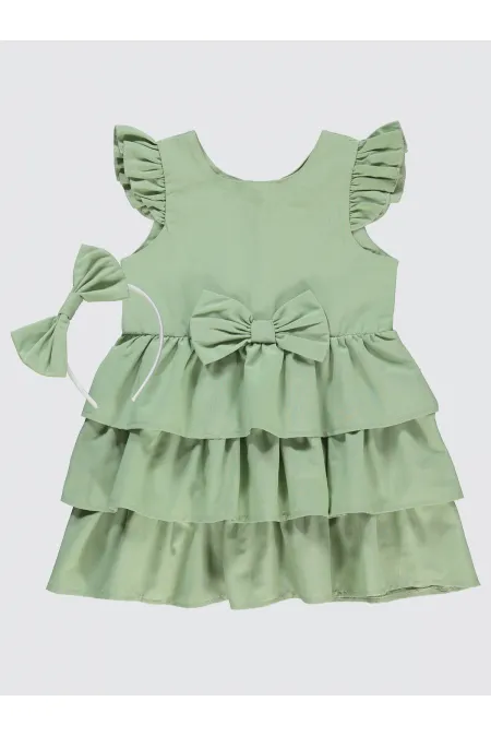 Girl's Vest and Dress Ages 2-5, Almond Green - Package