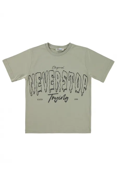 T-shirt garçon KM 10-13 ans Gris clair - Lot