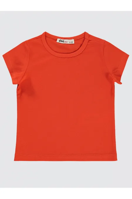 Girls T-Shirt 2-5 Years Old Dark Orange - Package