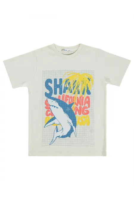 Boys' T-Shirt, Ages 6-9, Off-White - Package