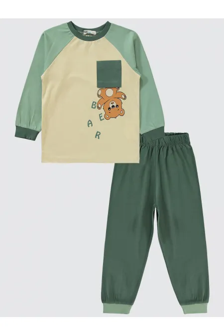 Ensemble pyjama garçon 2-5 ans kaki foncé - Emballage