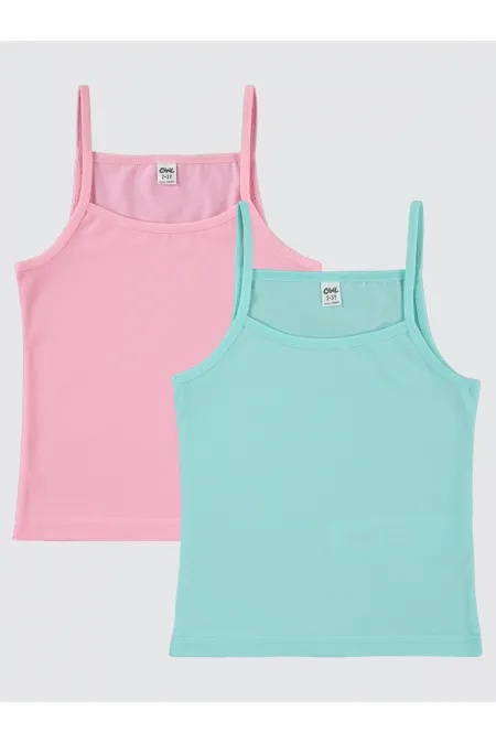 Débardeur pour fille de 2 à 9 ans, rose-menthe - Emballage