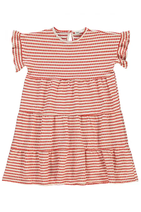 Ensemble gilet et robe corail pour fille de 10 à 13 ans