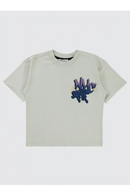 T-shirt garçon 10-13 ans, gris clair - Emballage