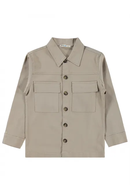 Boys' Jacket, Ages 10-13, Beige - Package