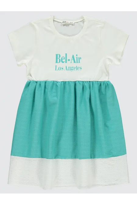 Ensemble gilet et robe vert pour fille (6-9 ans) - Paquet