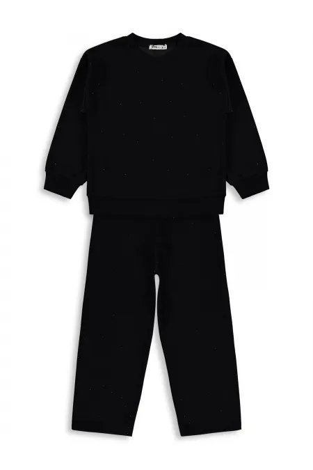Ensemble de survêtement pour filles, 10-13 ans, noir - Lot
