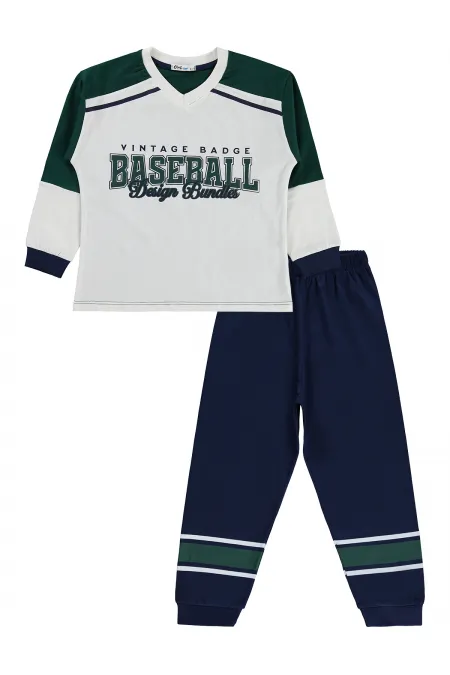 Ensemble pyjama garçon, 10-13 ans, vert - Emballage