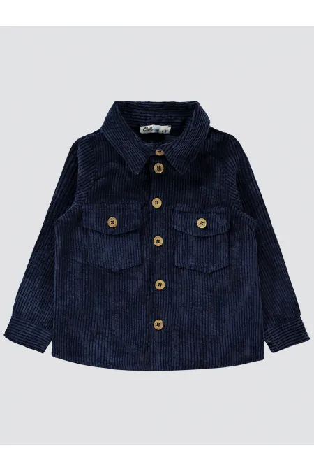 Chemise garçon bleu marine 10-13 ans - Emballage