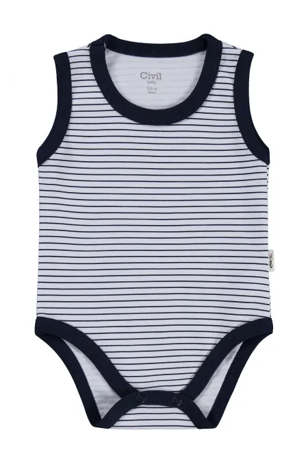 Bebek Çıtçıtlı Badi 0-24 Ay Lacivert - Paket