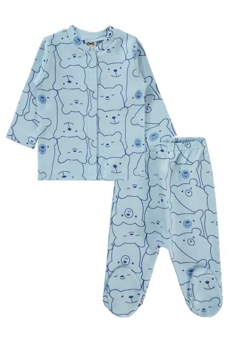Bebek Pijama Takımı 0-24 Ay Açık Mavi - Paket