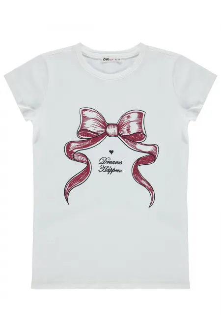 Kız Çocuk Tişört Km 10-13 Yaş Kırık Beyaz - Paket