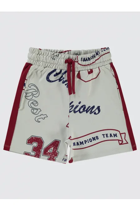 Erkek Çocuk Şort 10-13 Yaş Bordo - Paket