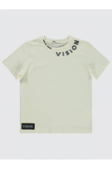 Boys T-Shirt 6-9 Years Ivory - Pack