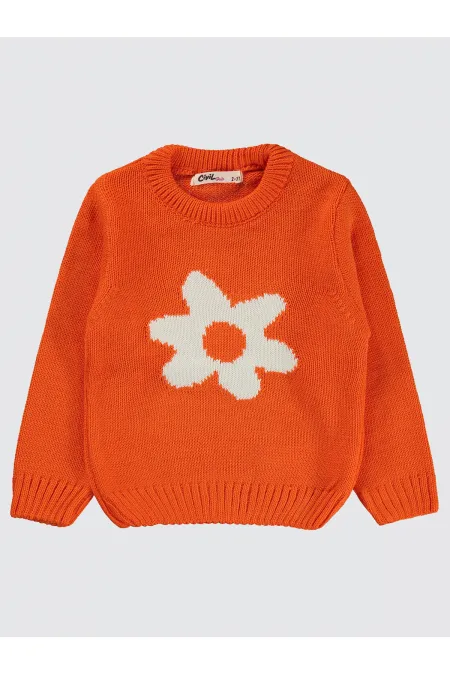 Pull orange pour fille de 2 à 5 ans - Emballage