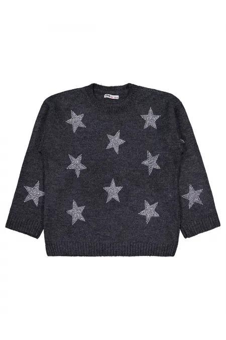 Kız Çocuk Kazak 10-13 Yaş Antrasit - Paket