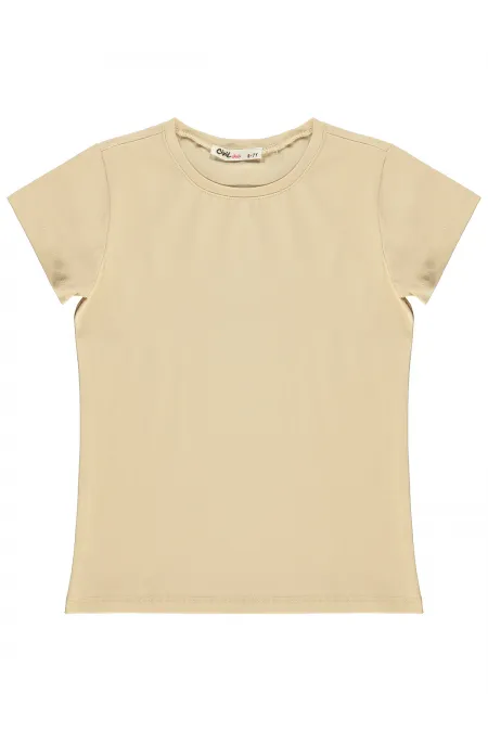 Girls' T-Shirt Km 6-9 Years Beige - Pack