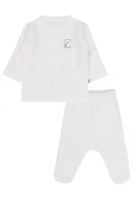 Bebek Pijama Takımı 0-24 Ay Ekru - Paket