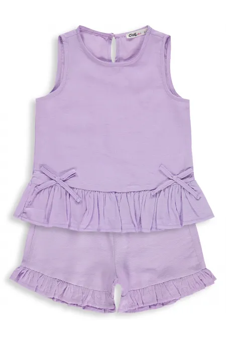 Kız Çocuk Takım 2-5 Yaş Lila - Paket